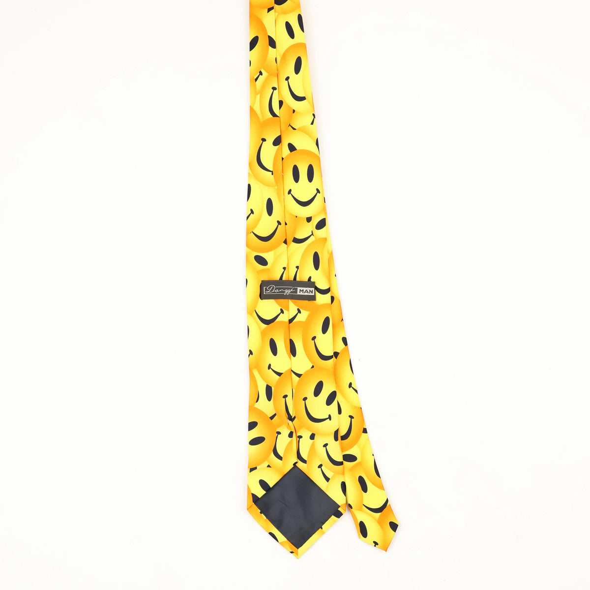 Back Back of Vintage Smiley Faces Cartoon Patterned Tie