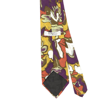 Back Back Detail of Vintage 1990's Floral Patterned Tie