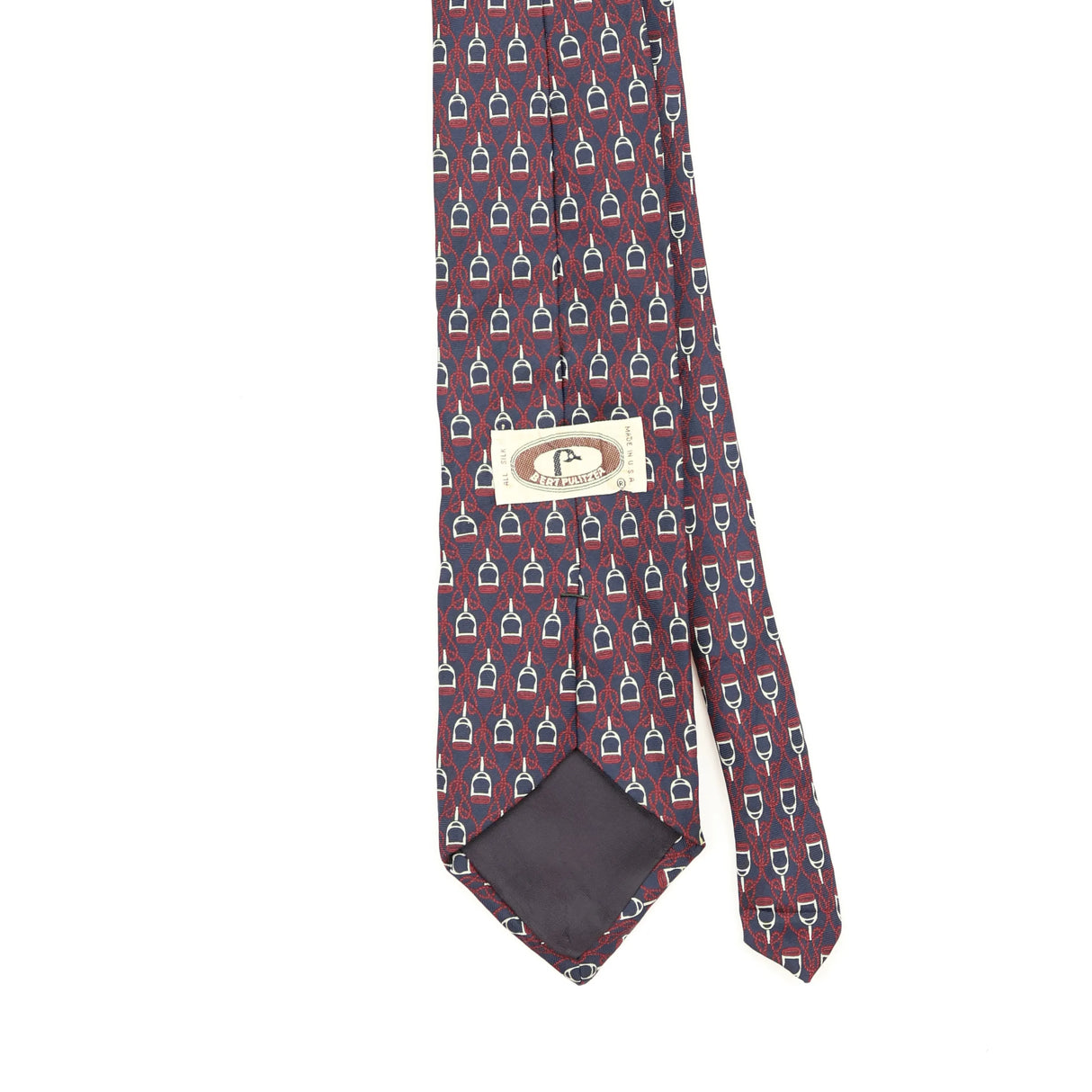 Back Back Detail of Vintage 1990's Bert Pulitzer Geometric Patterned Tie