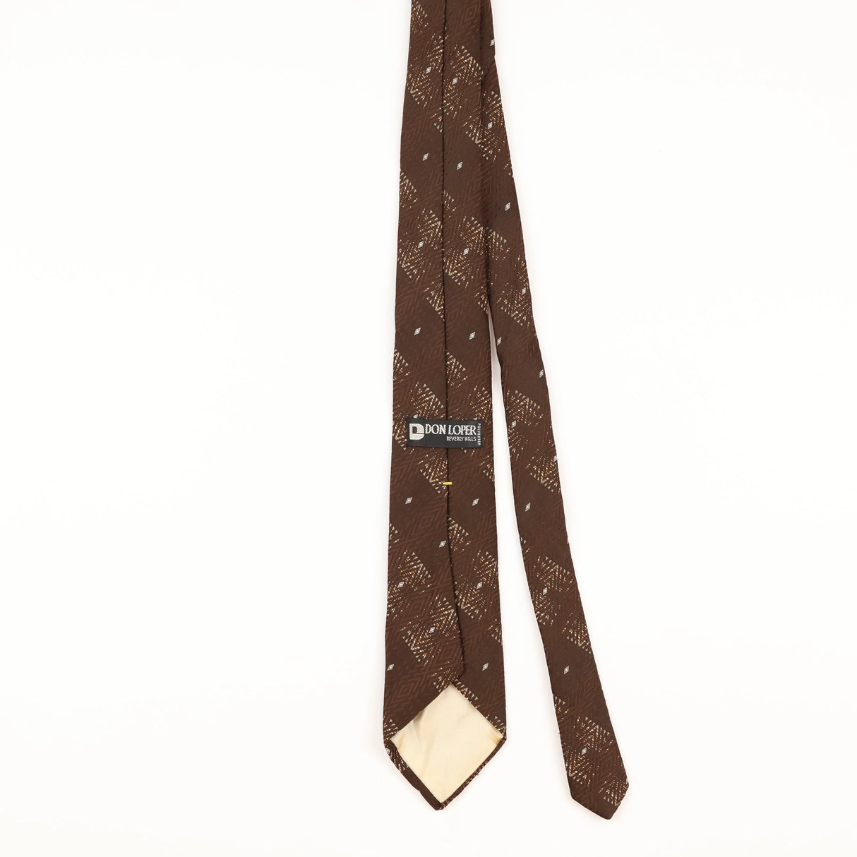 Back of Vintage 1980's Don Loper Geometric Patterned Tie
