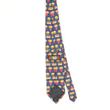 Back Back of Vintage Fast Food Cartoon Patterned Tie