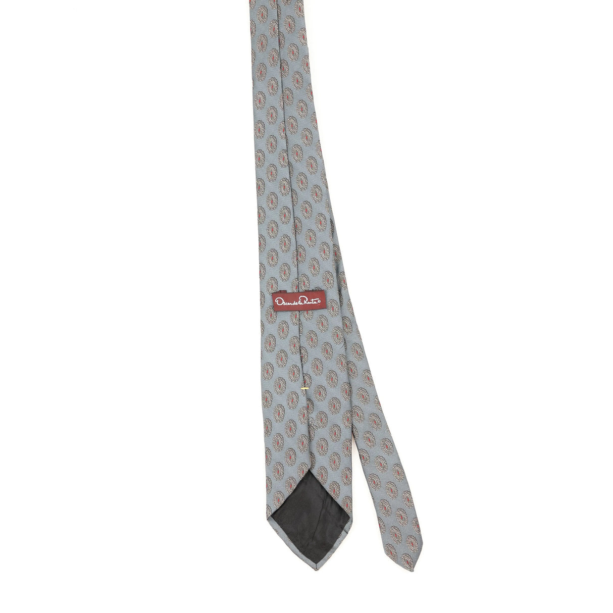 Back Back of Vintage 1990's Oscar De La Renta Geometric Patterned Tie