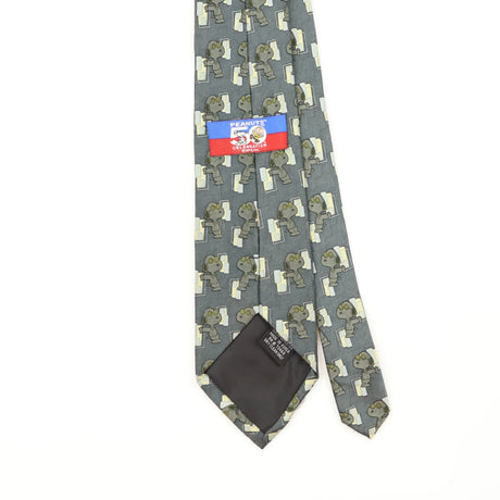 Back Back Detail of Vintage 1990's Peanuts Snoopy Cartoon Patterned Tie