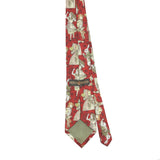 Back Back of Vintage 1990's Alice In Wonderland Cartoon Patterned Tie
