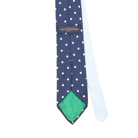 Back Back Detail of Vintage 1990's Tommy Hilfiger Polka Dot Patterned Tie