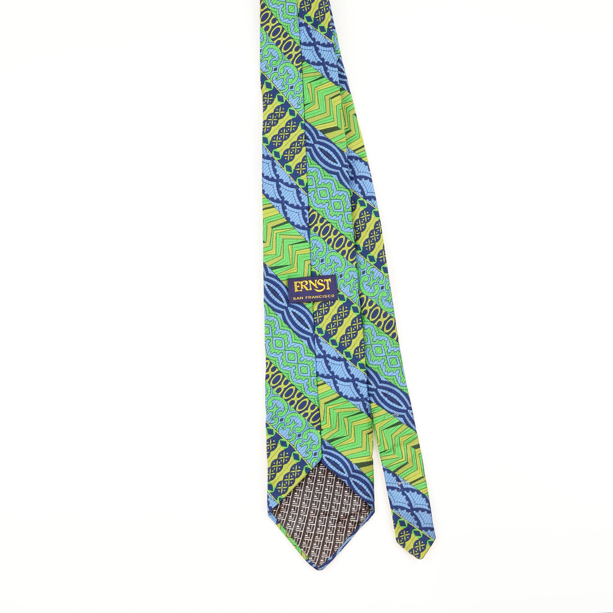 Back of Vintage 1980's Ernst Abstract Patterned Tie