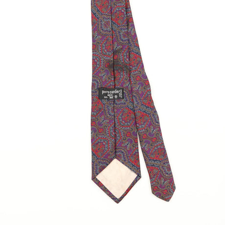 Back Detail of Vintage 1990's Pierre Cardin Paisley Patterned Tie