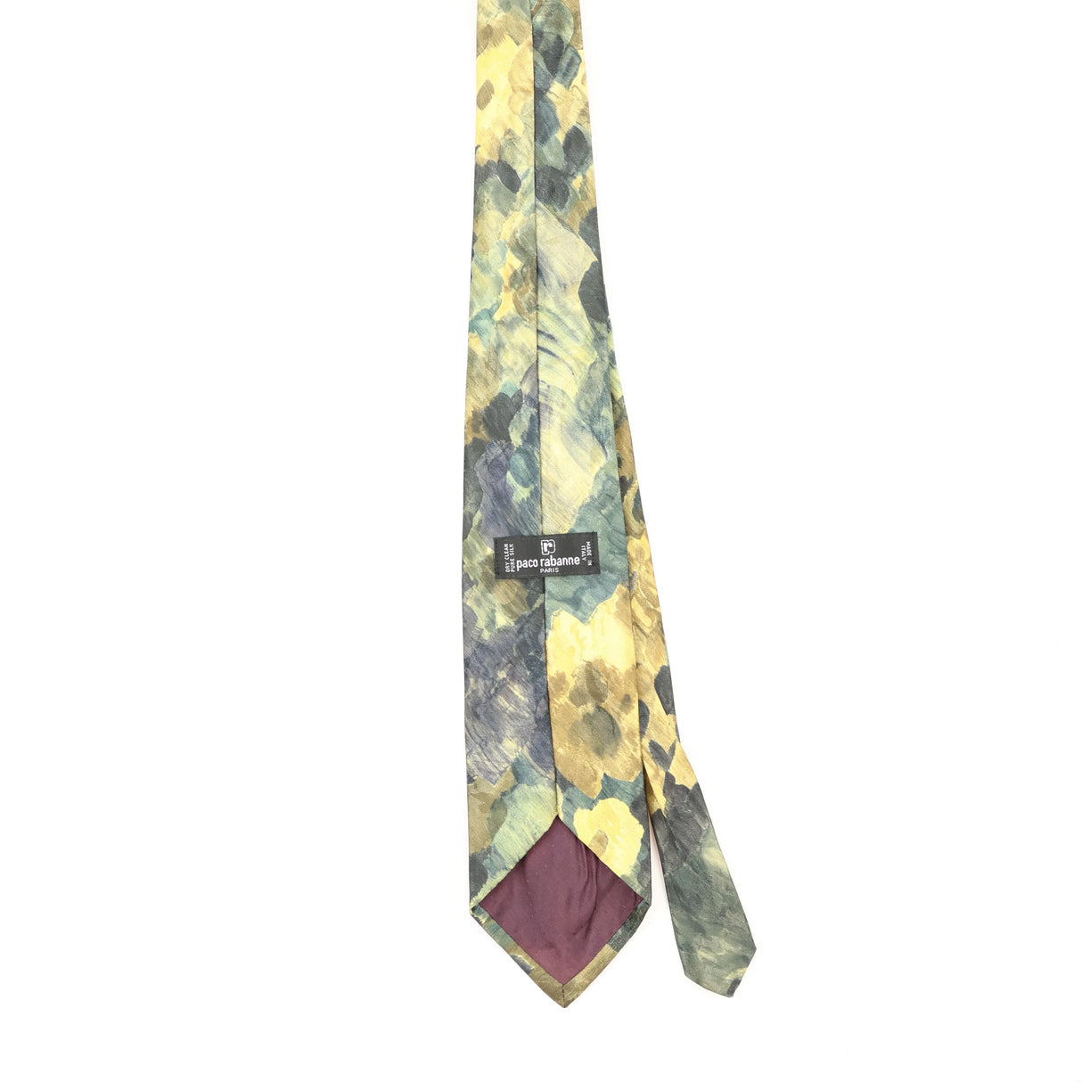 Back Back of Vintage 1990's Paco Rabanne Abstract Patterned Tie