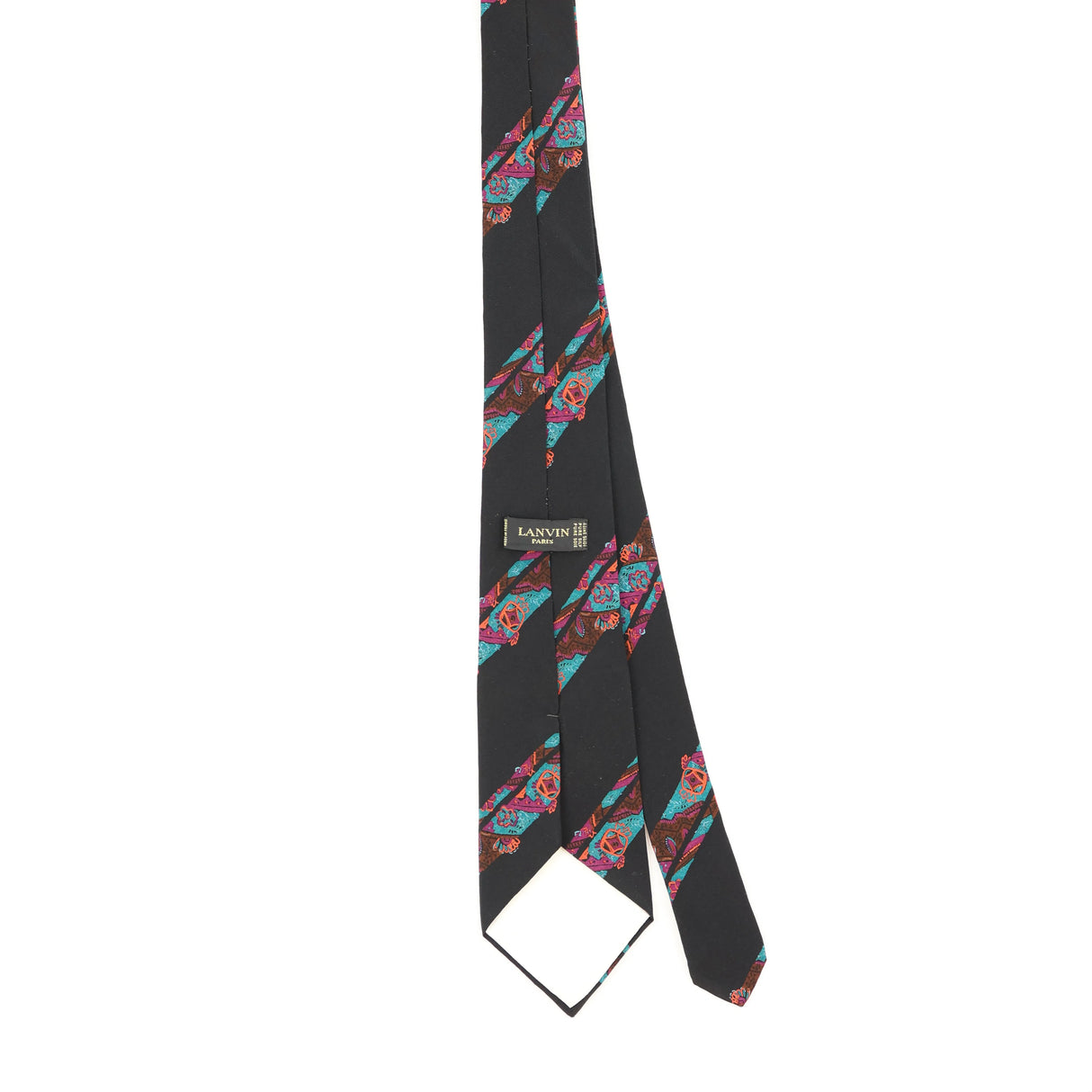 Back of Vintage 1990's Lanvin Striped Patterned Tie