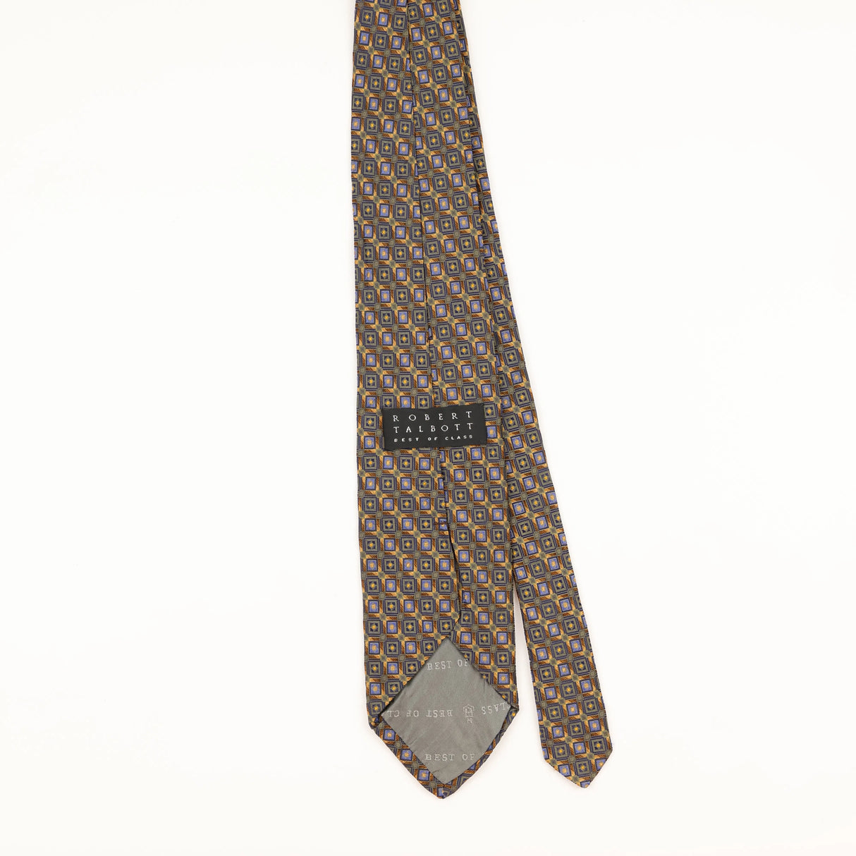 Back of Vintage 1990's Robert Talbott Geometric Patterned Tie