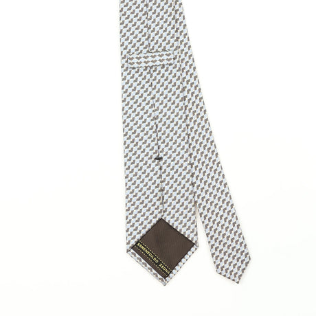 Back Back Detail of Vintage 1990's Ermenegildo Zegna Geometric Patterned Tie