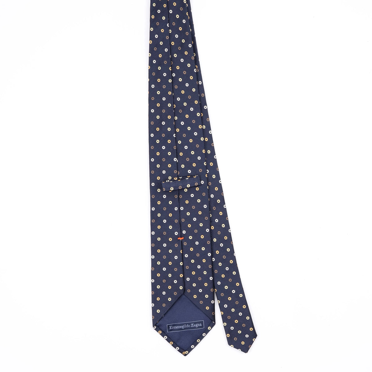 Back Back of Vintage 1990's Ermenegildo Zegna Polka Dot Patterned Tie