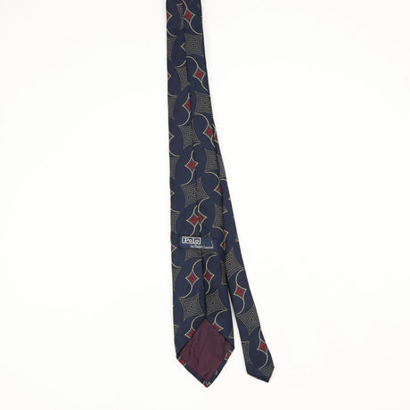 Back Back of Vintage 1990's Ralph Lauren Geometric Patterned Tie
