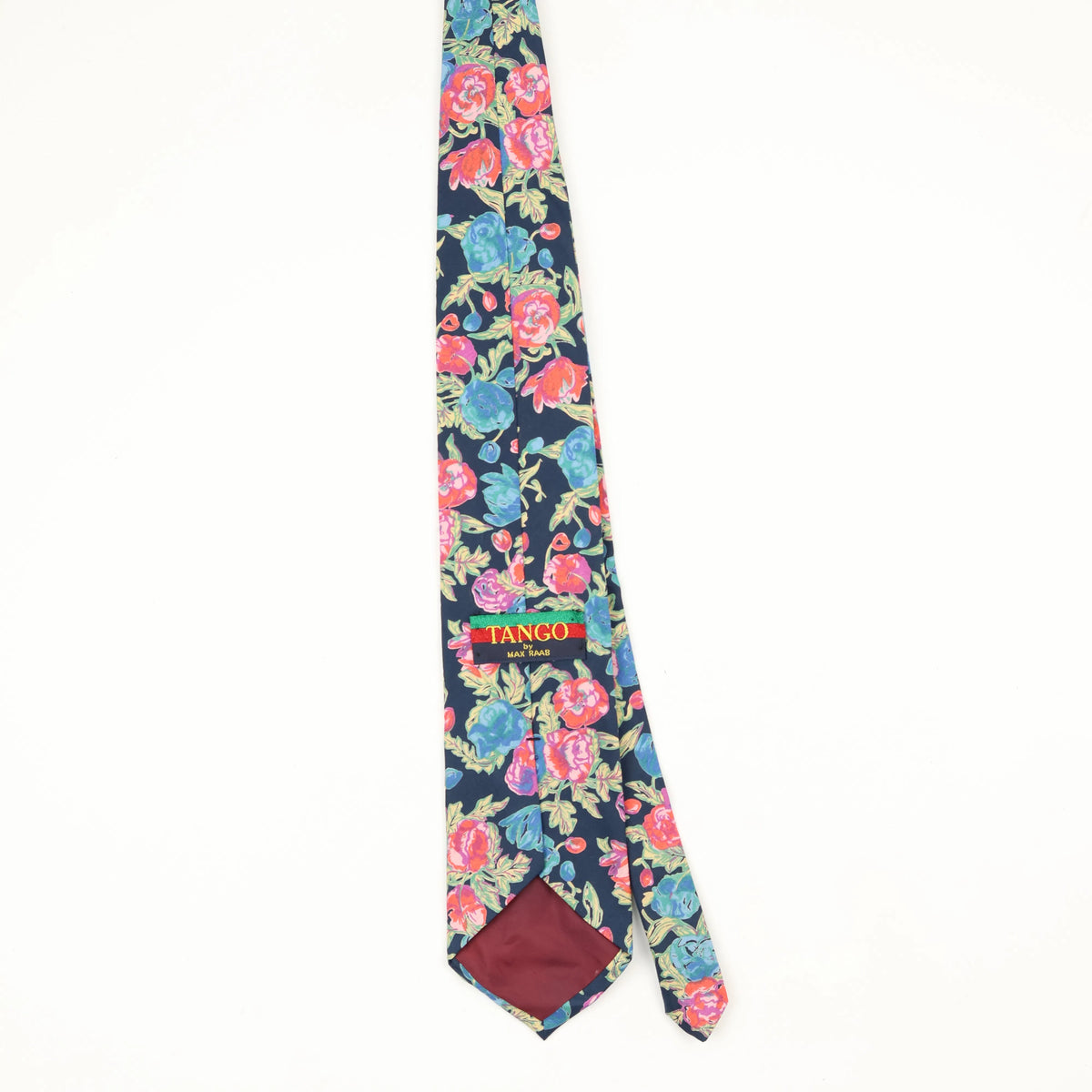 Back Back of Vintage 1990's Tango Floral Patterned Tie