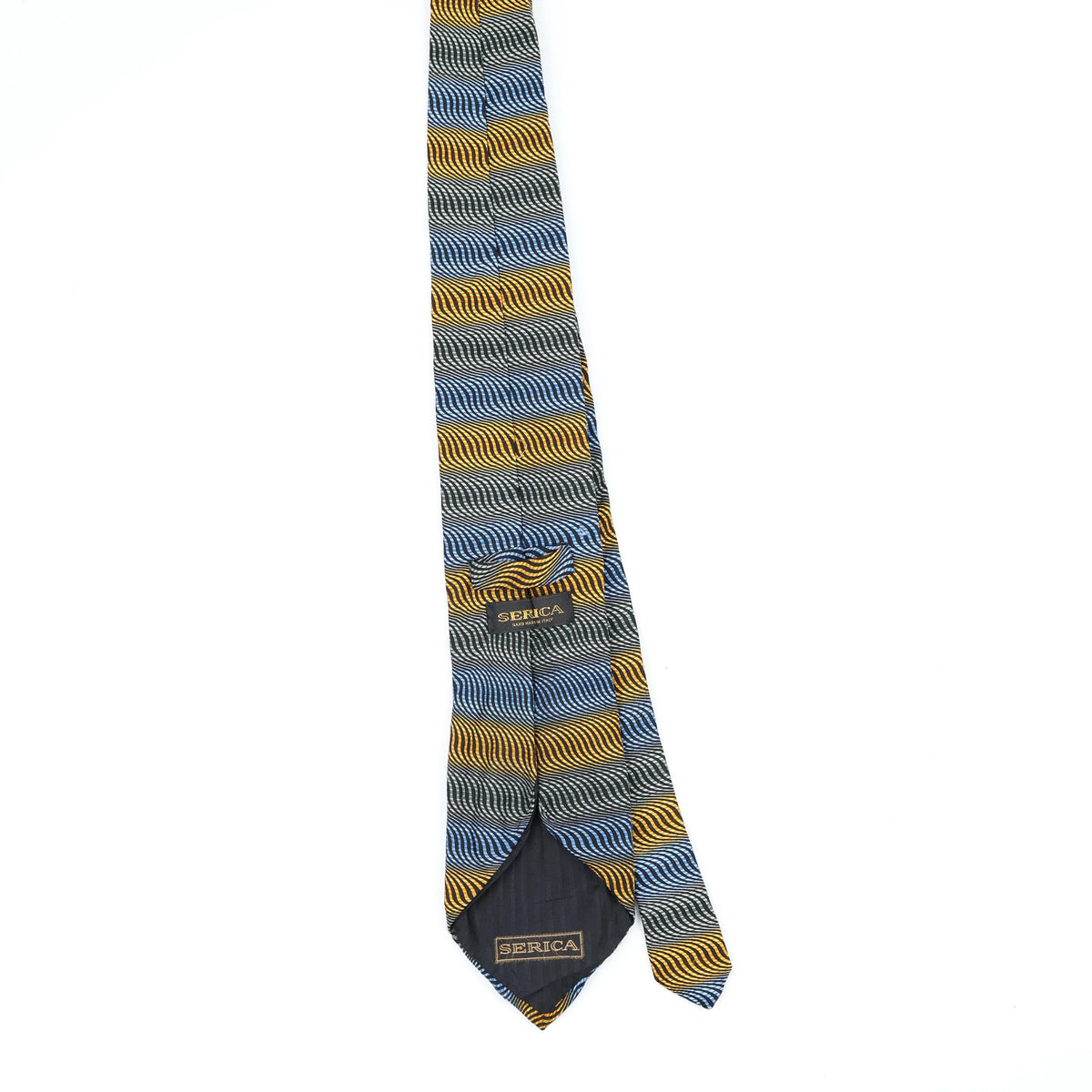 Back Back of Vintage 1990's Waves Geometric Patterned Tie