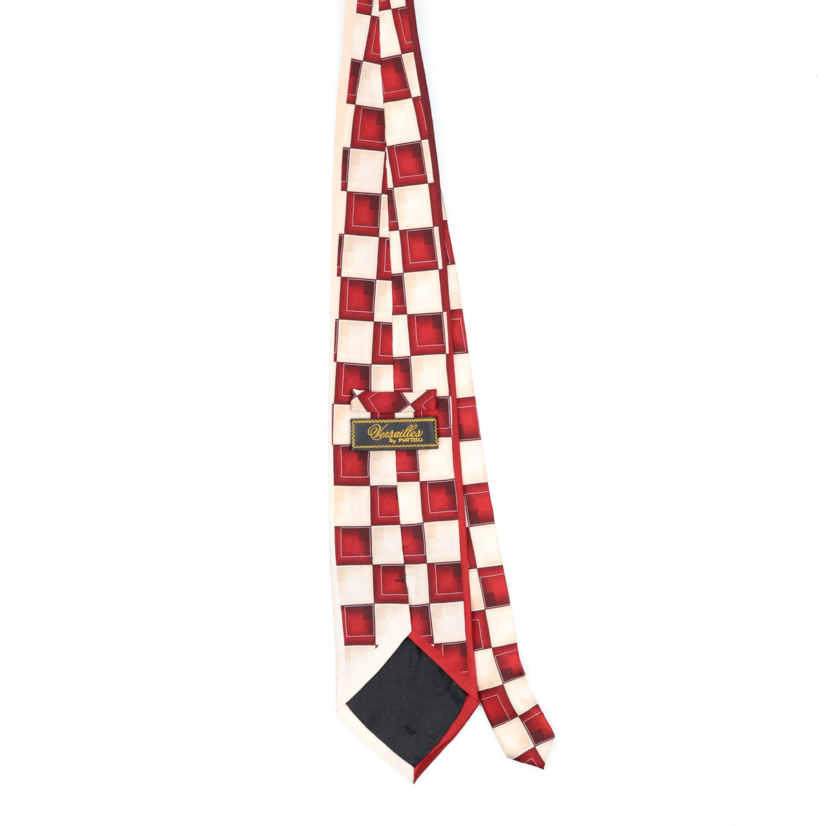 Back Back of Vintage 1990's Bruno Piattelli Check Patterned Tie