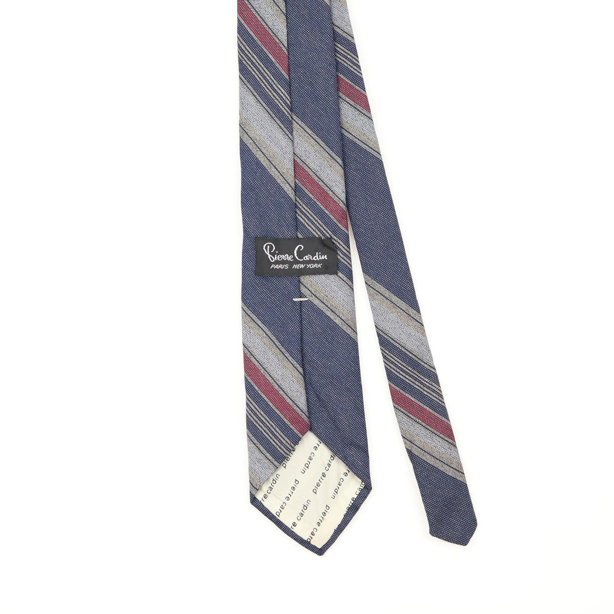 Back Back Detail of Vintage 1980's Pierre Cardin Striped Patterned Tie
