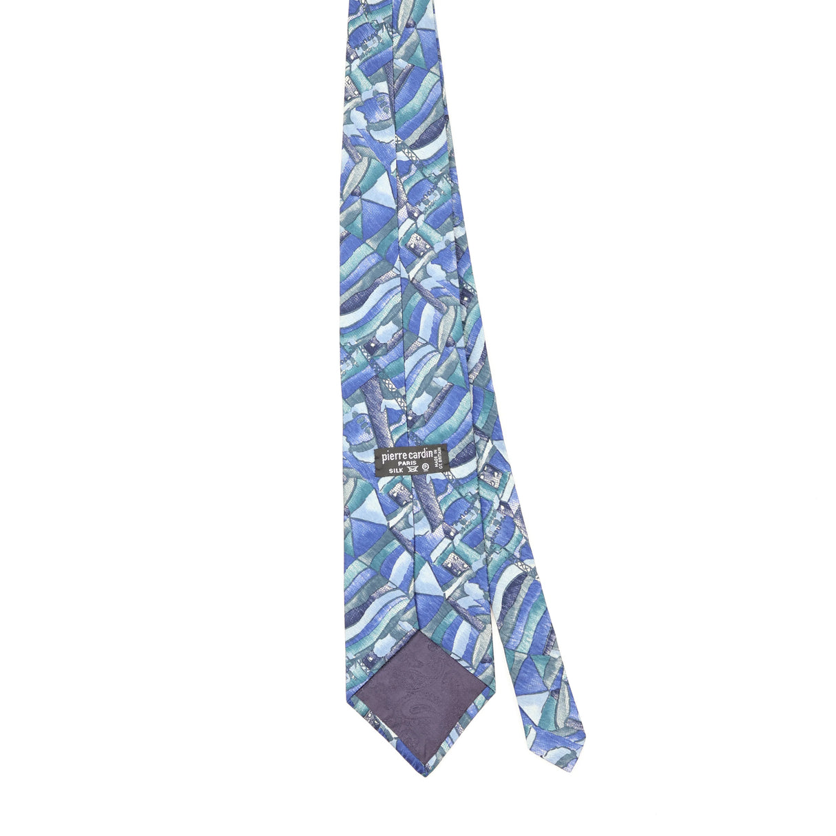 Back Back of Vintage 1990's Pierre Cardin Abstract Patterned Tie