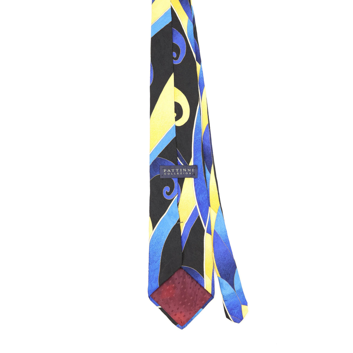 Back Back of Vintage 1990's Swirls Abstract Patterned Tie