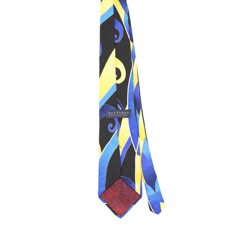 Back Back of Vintage 1990's Swirls Abstract Patterned Tie