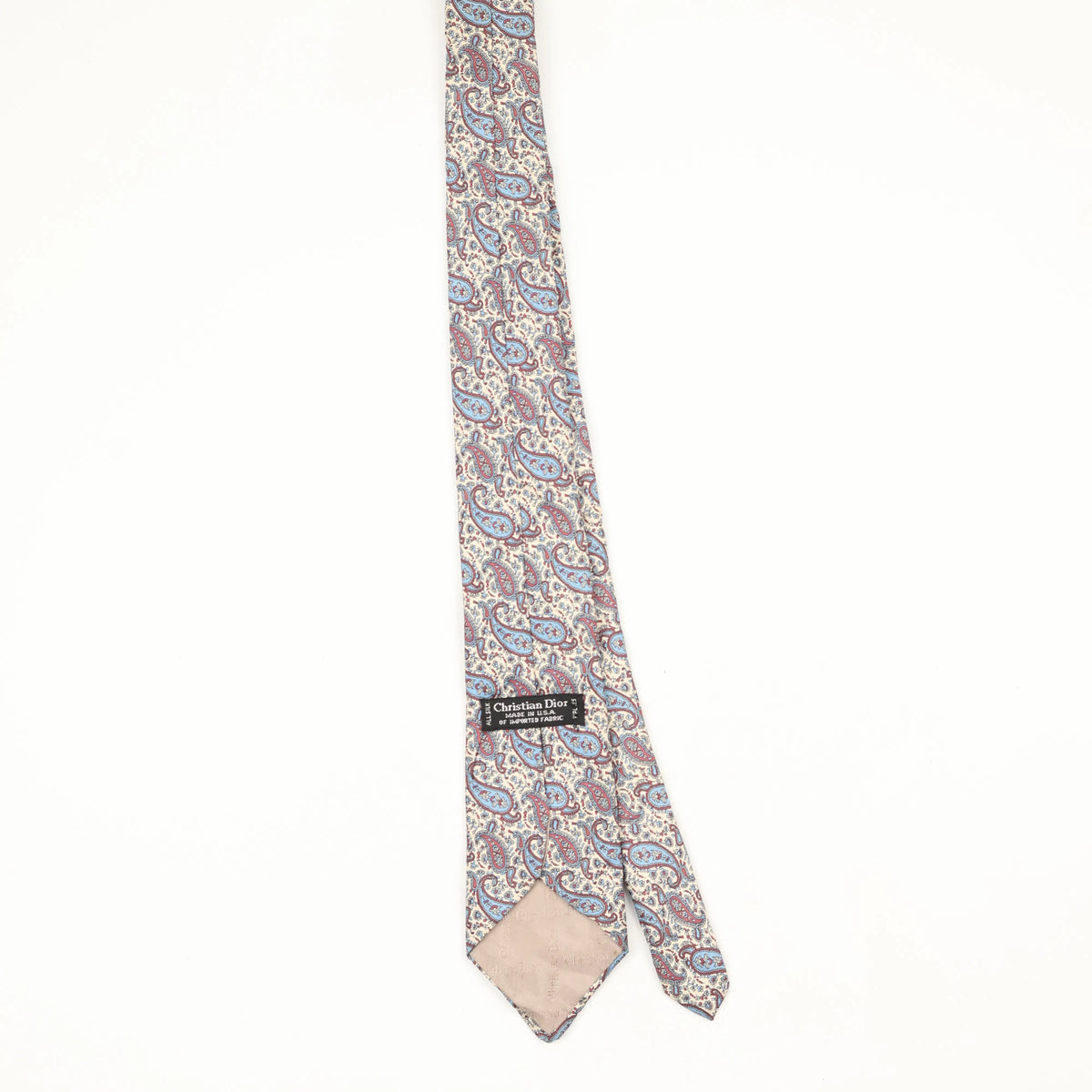 Back Back of Vintage 1990's Christian Dior Paisley Patterned Tie
