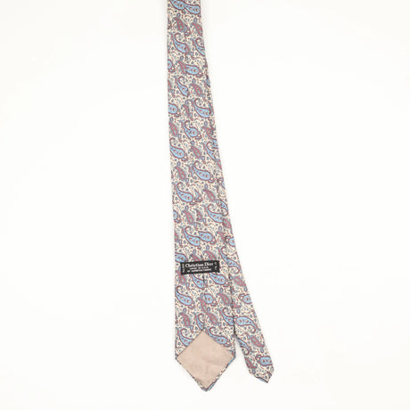 Back Back of Vintage 1990's Christian Dior Paisley Patterned Tie