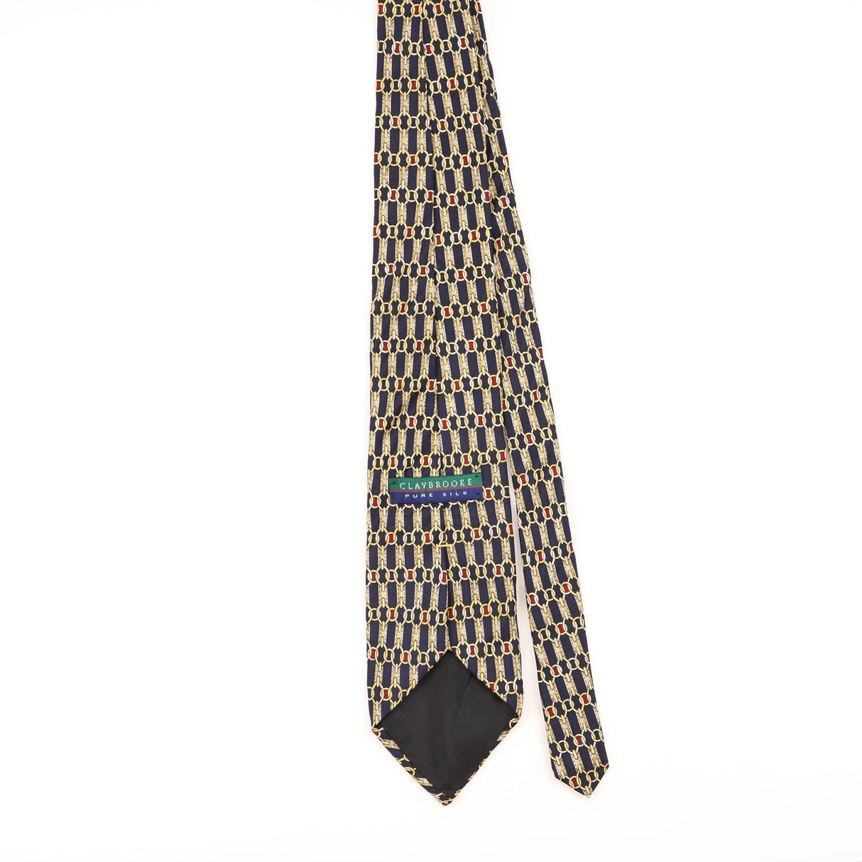 Back of Vintage 1990's Claybrooke Geometric Patterned Tie