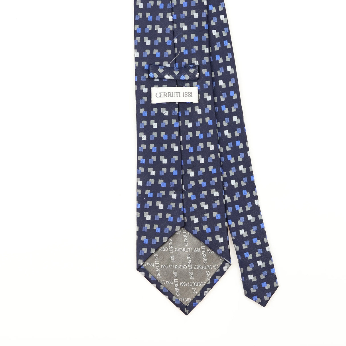 Back Detail of Vintage 1990's Cerruti 1881 Geometric Patterned Tie