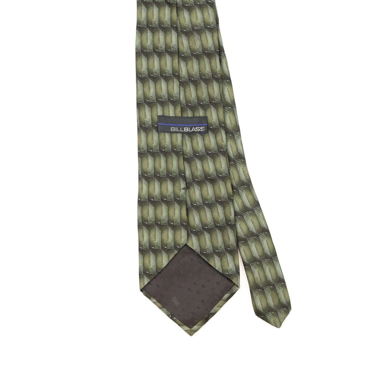 Back Detail of Vintage 1990's Bill Blass Geometric Patterned Tie