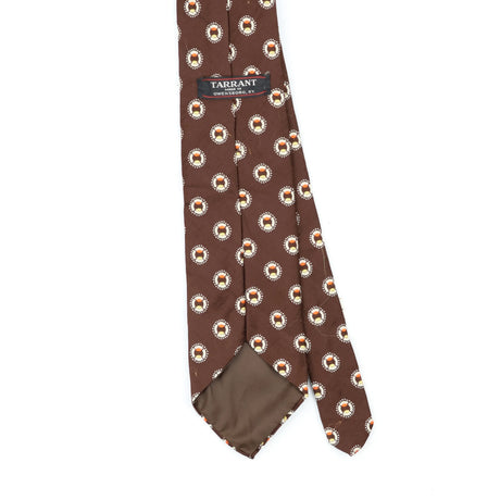 Back Back Detail of Vintage 1980's Foulard Geometric Patterned Tie