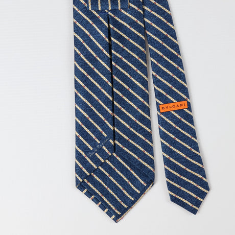 Back Detail of Vintage Bvlgari Striped Patterned Tie