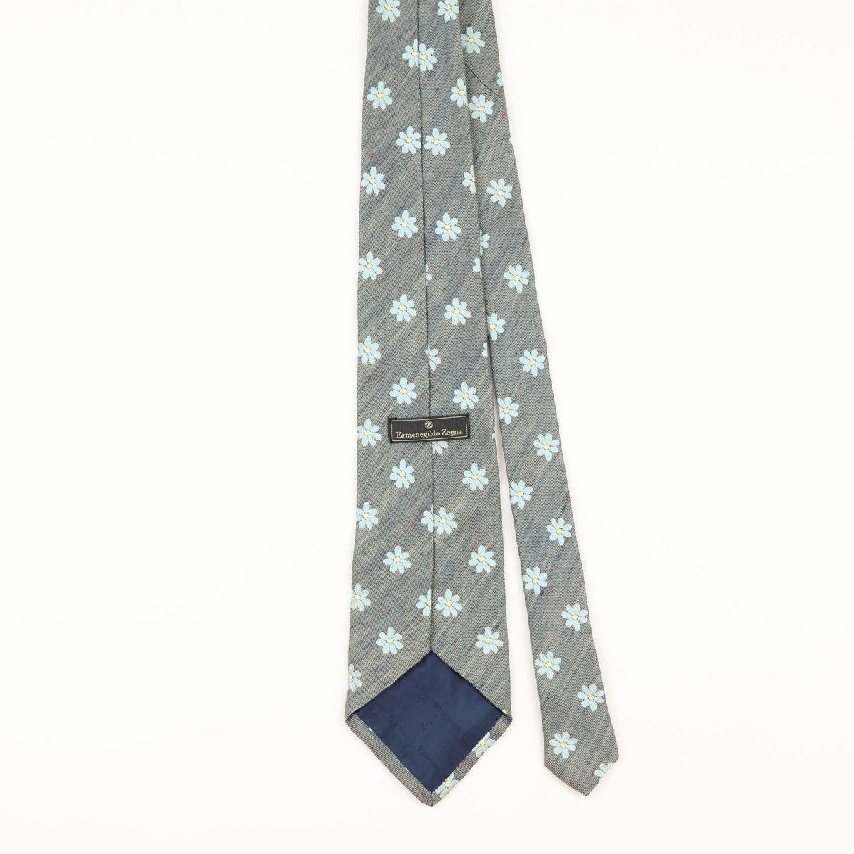 Back of Vintage 1990's Ermenegildo Zegna Floral Patterned Tie