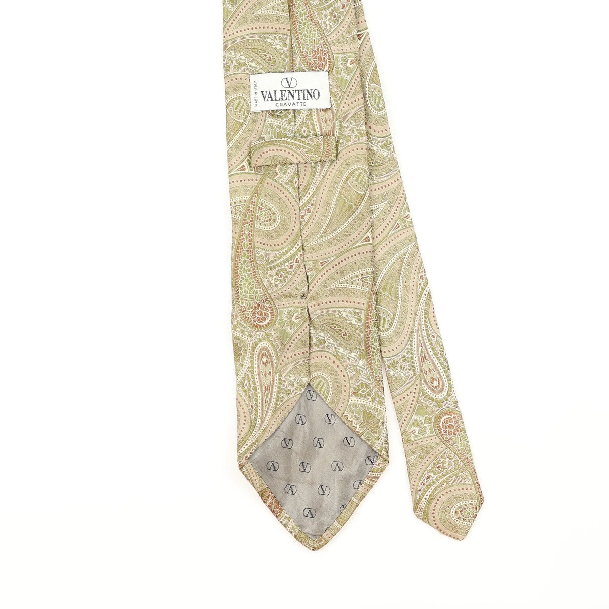 Back Detail of Vintage 1990's Valentino Paisley Patterned Tie
