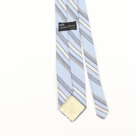 Back Detail of Vintage 1960's Repp Striped Patterned Tie