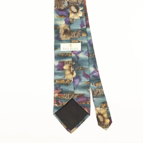 Back Detail of Vintage 1990's Bill Blass Abstract Patterned Tie