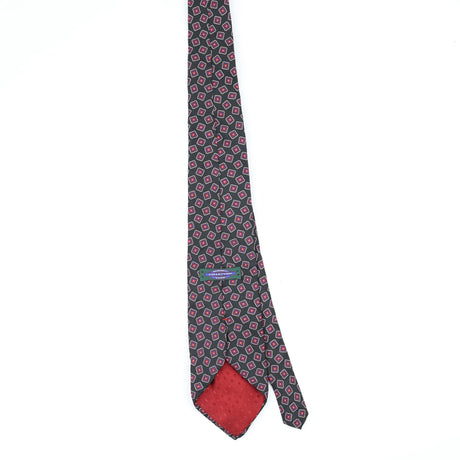 Back Back of Vintage 1990's Foulard Geometric Patterned Tie