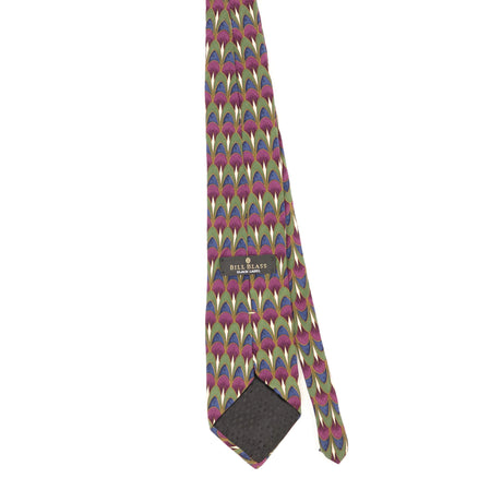 Back Back of Vintage 1990's Bill Blass Geometric Patterned Tie