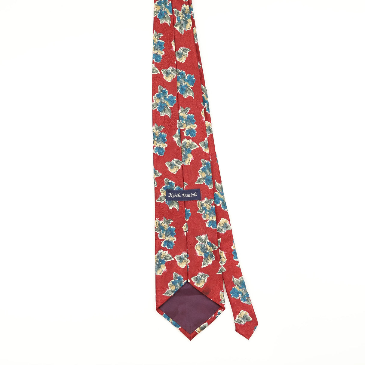 Back of Vintage 1990's Floral Patterned Tie