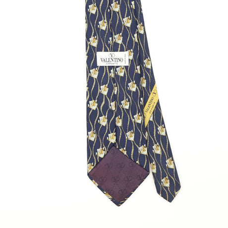 Back Detail of Vintage 1990's Valentino Geometric Patterned Tie
