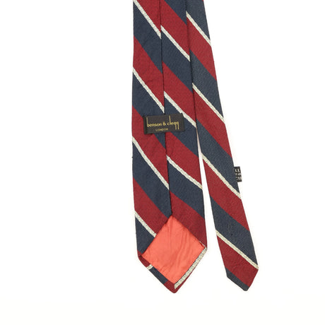 Back Detail of Vintage 1990's Benson & Clegg Striped Patterned Tie