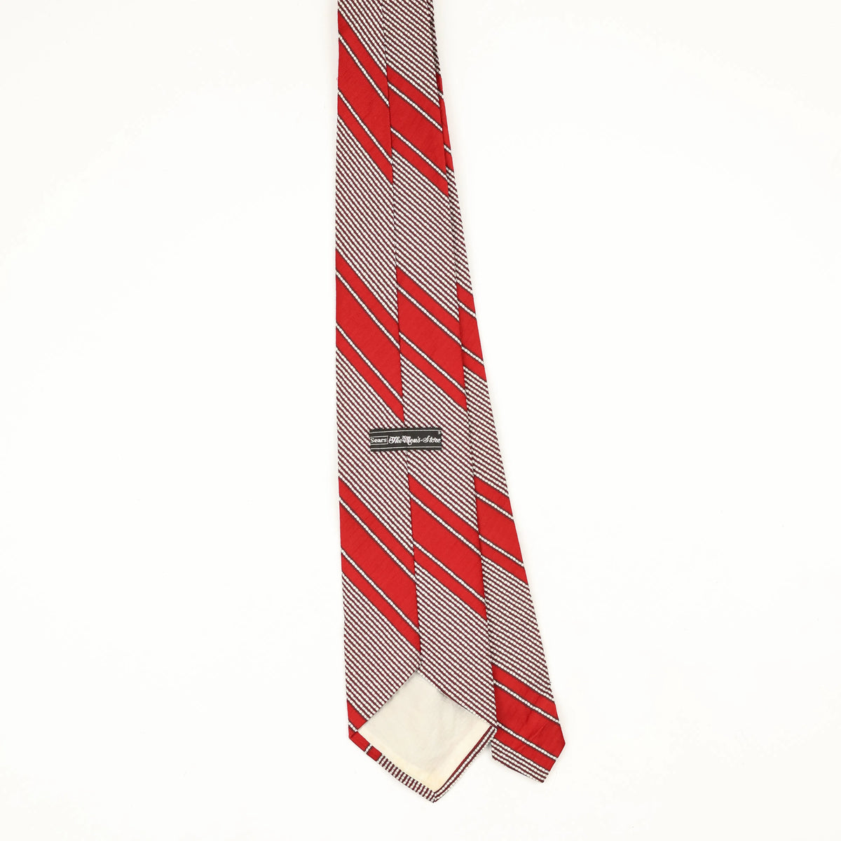 Back Back of Vintage 1980's Sears Striped Patterned Tie