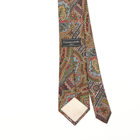 Back Back Detail of Vintage 1990's Francesco Smalto Paisley Patterned Tie