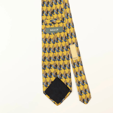 Back Detail of Vintage Bally Shoes Geometric Patterned Tie