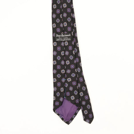 Back Back Detail of Vintage 1980's Geometric Patterned Tie