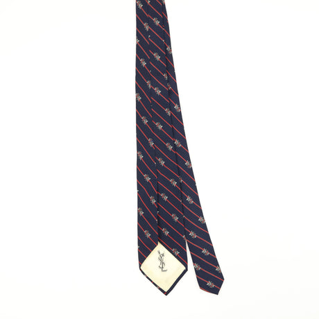 Back Back of Vintage 1990's Yves Saint Laurent Striped Patterned Tie