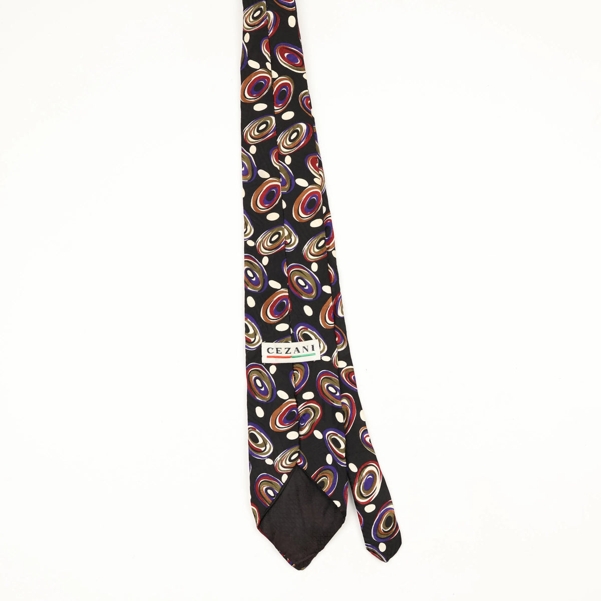 Back Back of Vintage 1990's Circles Geometric Patterned Tie