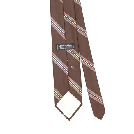Back Back Detail of Vintage 1990's Christian Dior Striped Patterned Tie