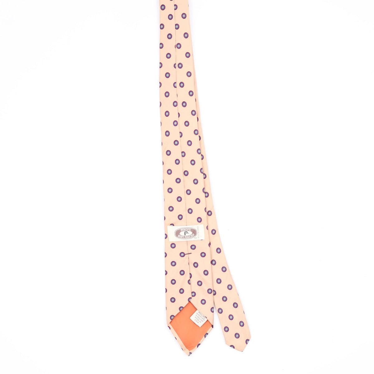 Back Back of Vintage 1990's Bert Pulitzer Foulard Geometric Patterned Tie