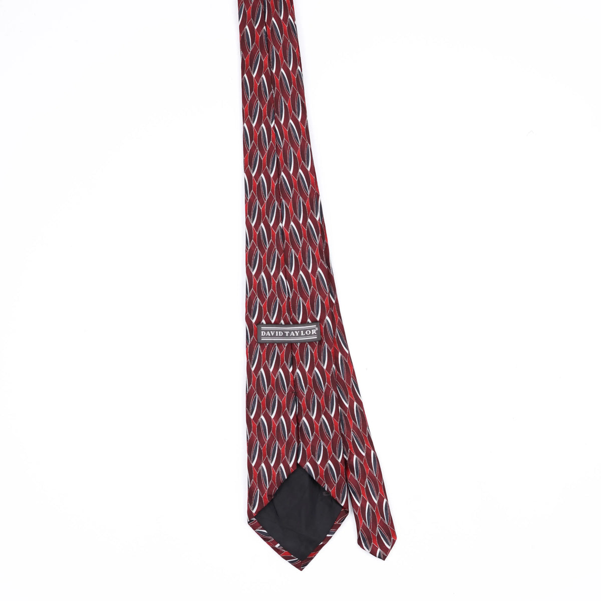Back Back of Vintage Geometric Patterned Tie
