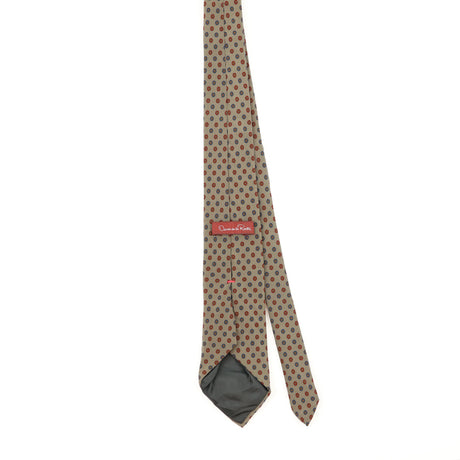 Back Back of Vintage 1990's Oscar De La Renta Polka Dot Patterned Tie